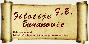 Filotije Bunanović vizit kartica